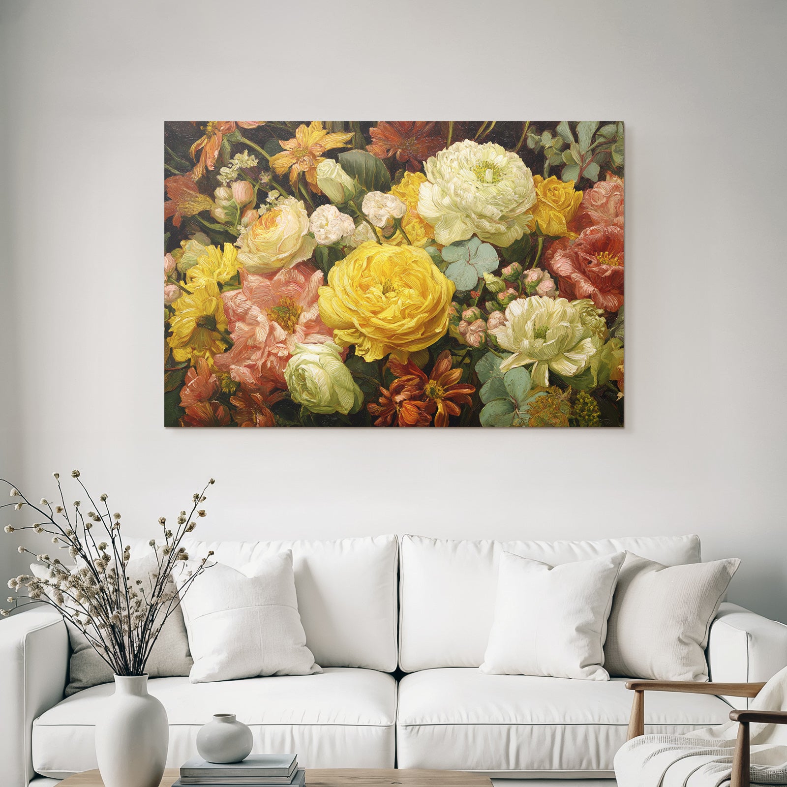 Trocken Retro Flowers Lebendige Florale Arrangement Mit Bunten