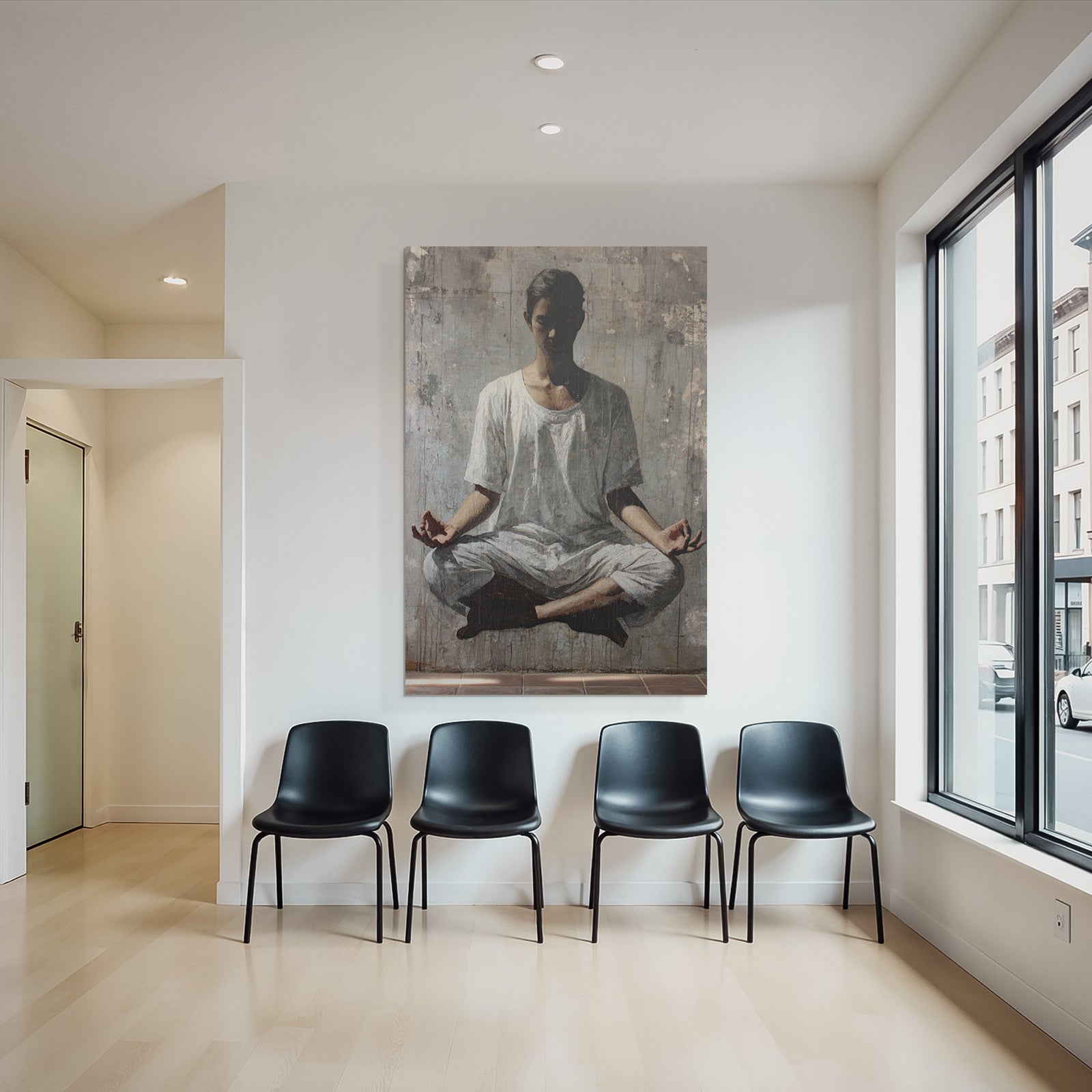 Yoga Meditation Meditierender Menschen In Weisser Kleidung Im Schwebenden Zustand | Yoga und Meditation | Themen und Hobbys