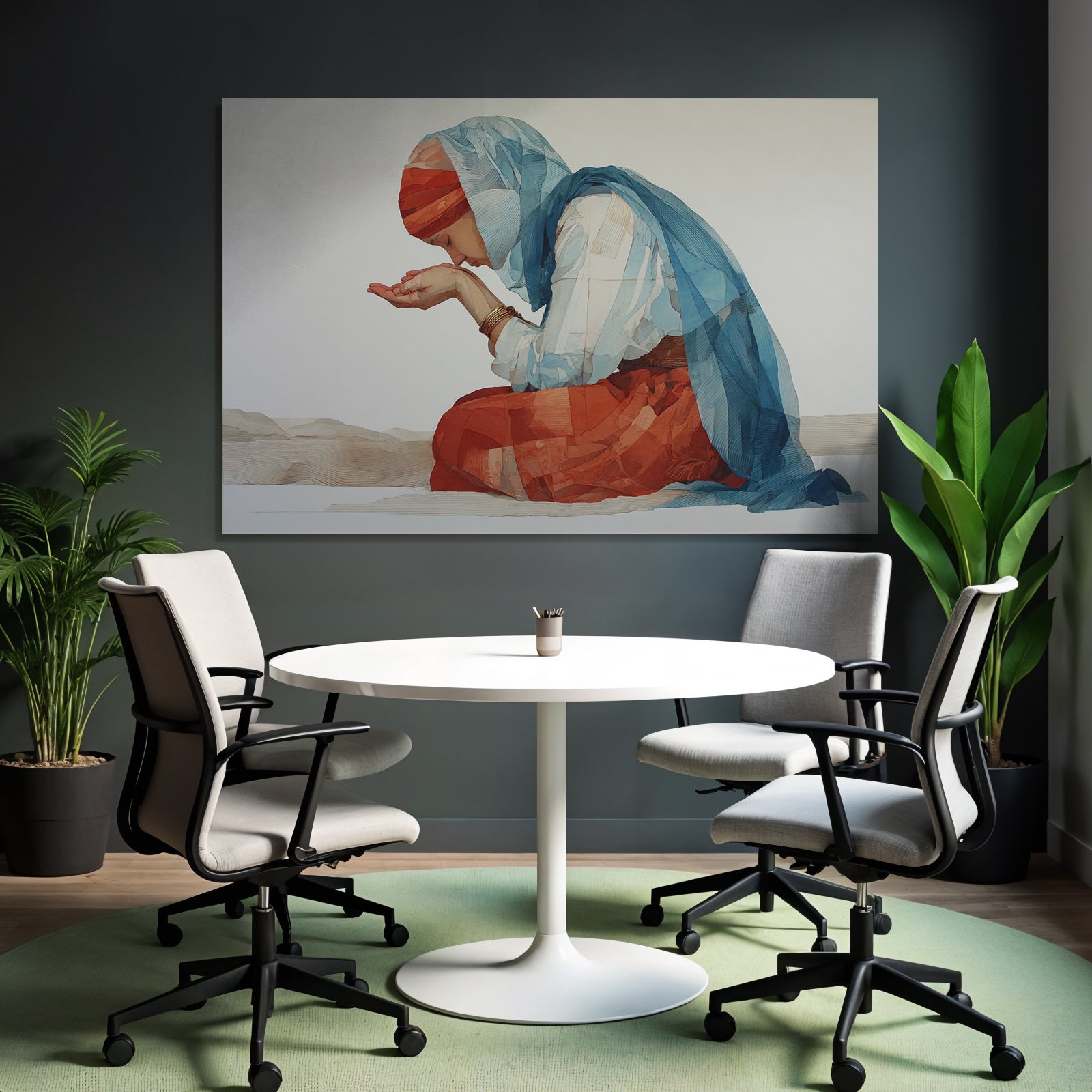 Yoga Meditation Kontemplative Frau In Reichen Farben | Yoga und Meditation | Themen und Hobbys