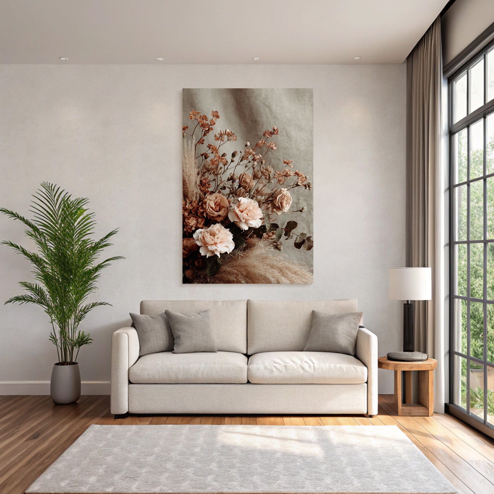 Trocken Retro Flowers Bouqüt Austrockneter Und Frischer Mit Peachfarbenen Rosen