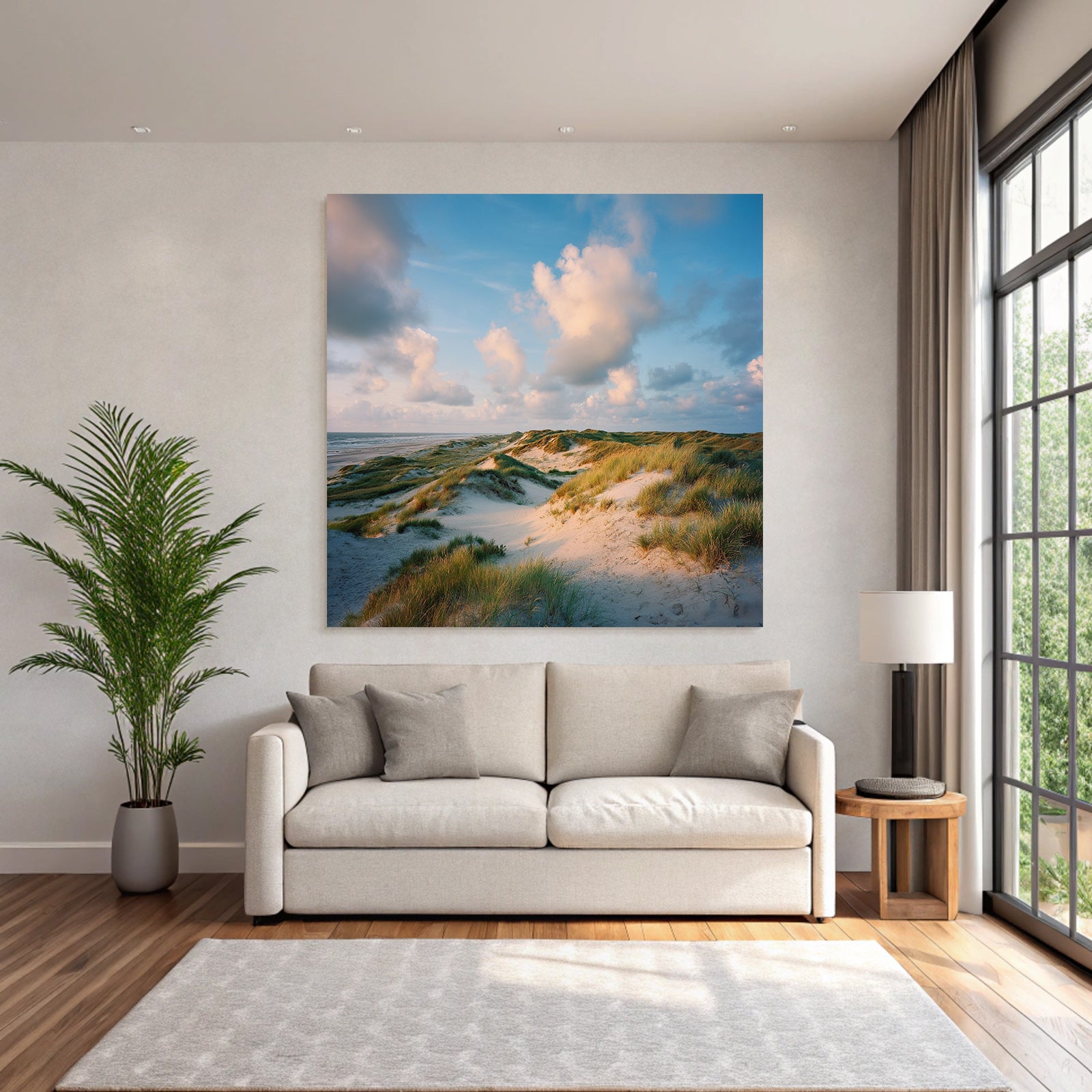 Ruhige Landschaft Sanddünen Mit Gras Und Meer Himmel | Duenen und Heide | Landschaften