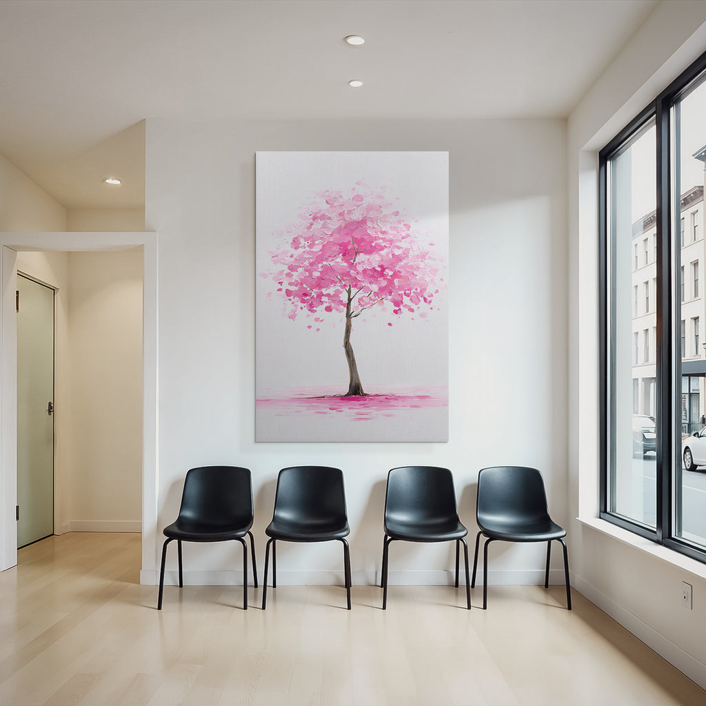 Zartrosa Baum Mit Minimalistischem Hintergrund