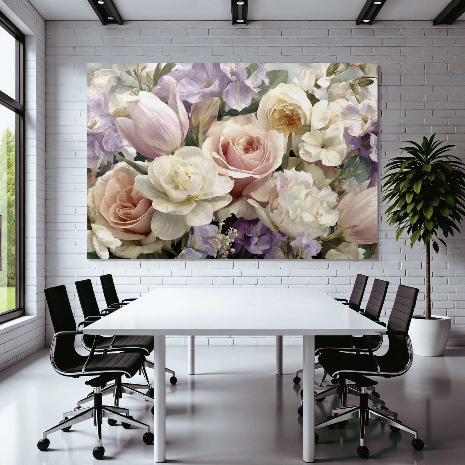 Gesteck Tulpen Und Rosen In Pastellfarben