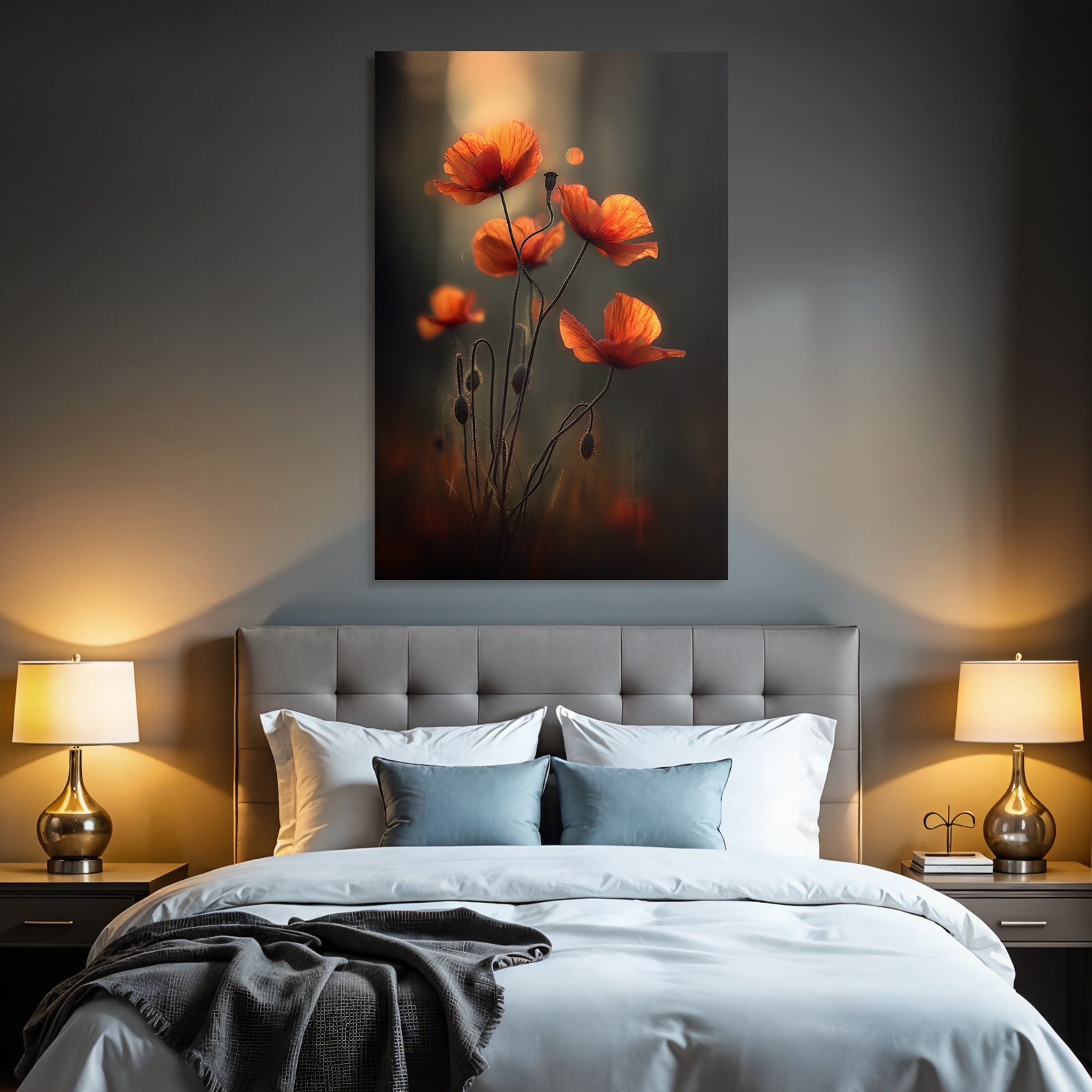 Sanfte Orange Mohn Vor Weichem Hintergrund