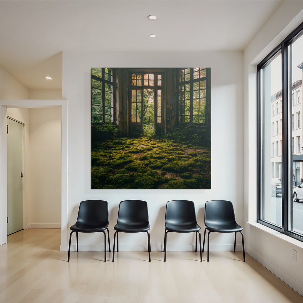 Abandoned Interior Space With Moss And Nature Reclaiming Human Spaces | Lost Places | Architektur