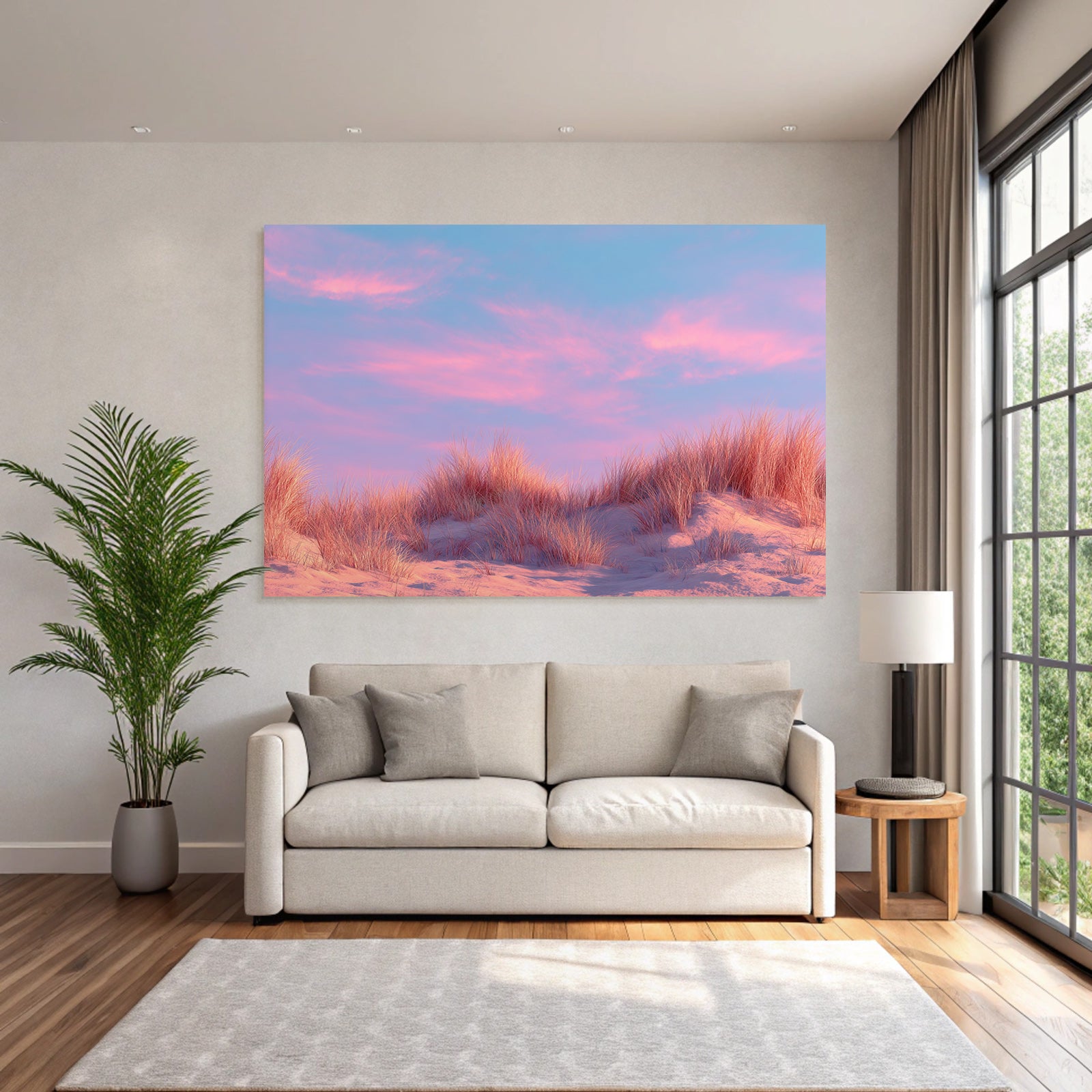 Ruhige Landschaft Gras Auf Sanddünen Mit Pastellfarbenem Himmel | Duenen und Heide | Landschaften