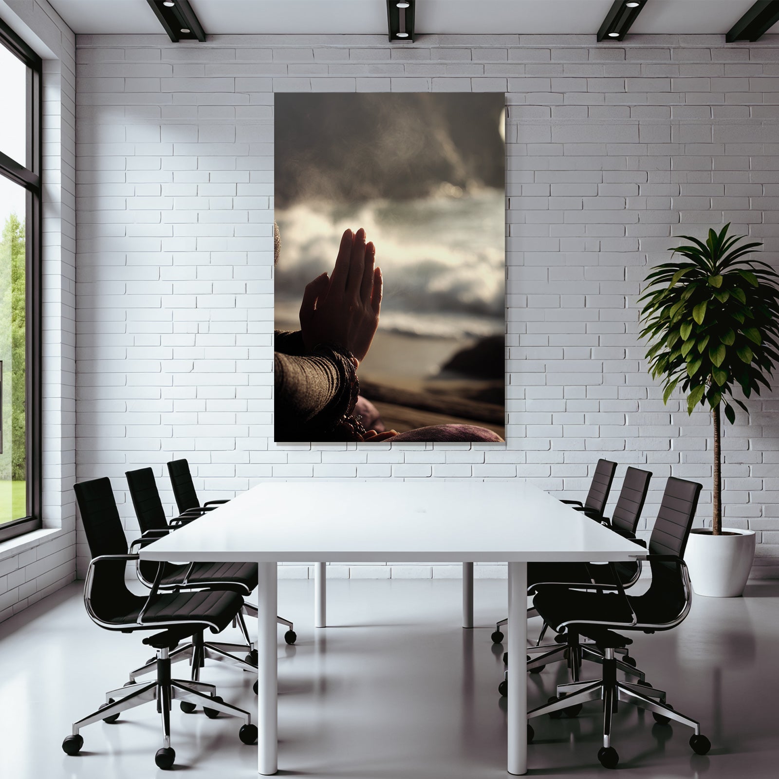 Yoga Meditation Gebet Hände Und Küstlicher Hintergrund Meditation Reflexion | Yoga und Meditation | Themen und Hobbys