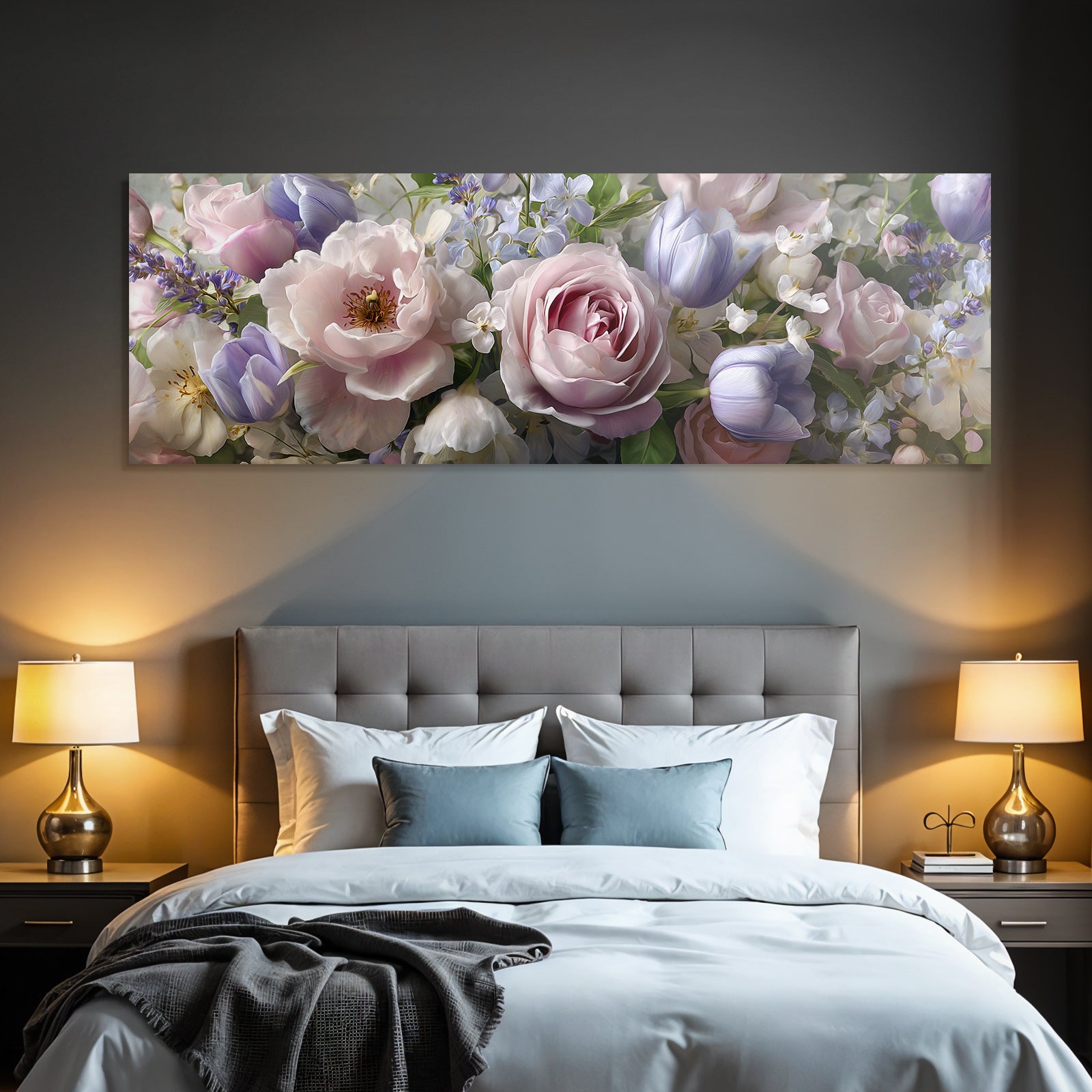 Nahaufnahme Von Strauss Mit Rosen Und Tulpen