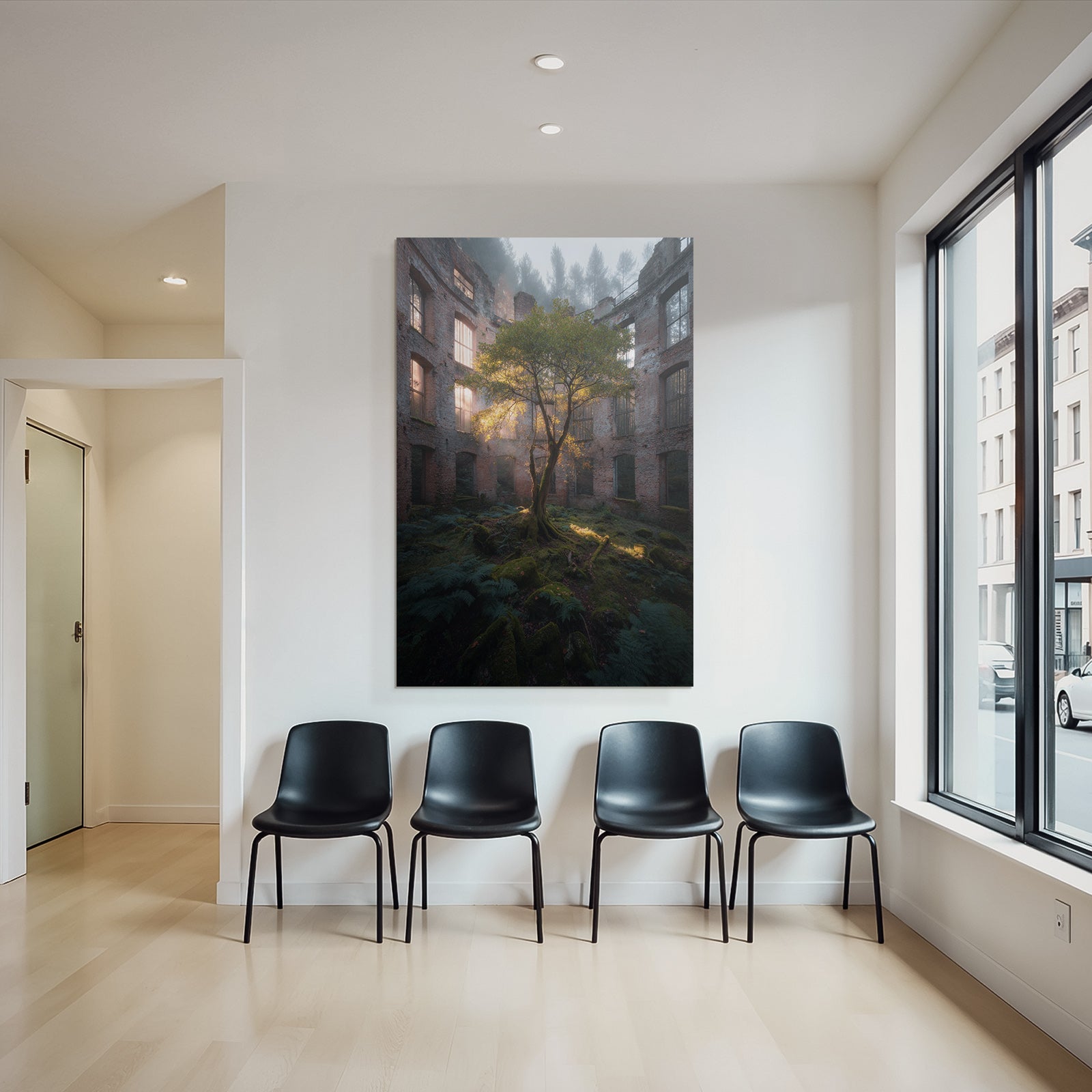 Ein Harmonisches Natur Ursprung Im Ruin Lichtfall Und Nebel | Lost Places | Architektur