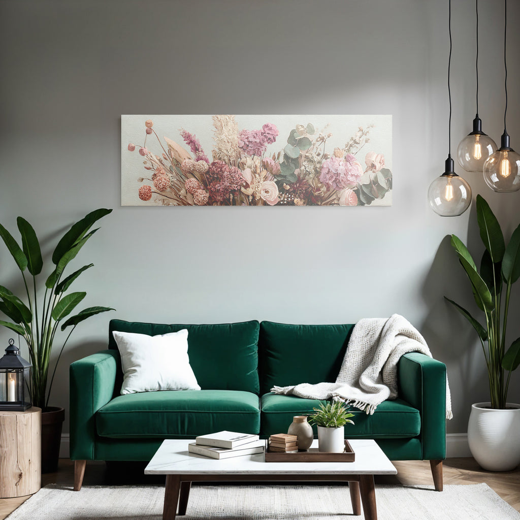 Trocken Retro Flowers Florale Anordnung Mit Soften Farbtonen Pink Und Weiss