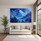 Polarlicht Dramatische Gipfel Blaue Und Violette Farben Impasto Technik | Fjorde und Gletscher | Landschaften