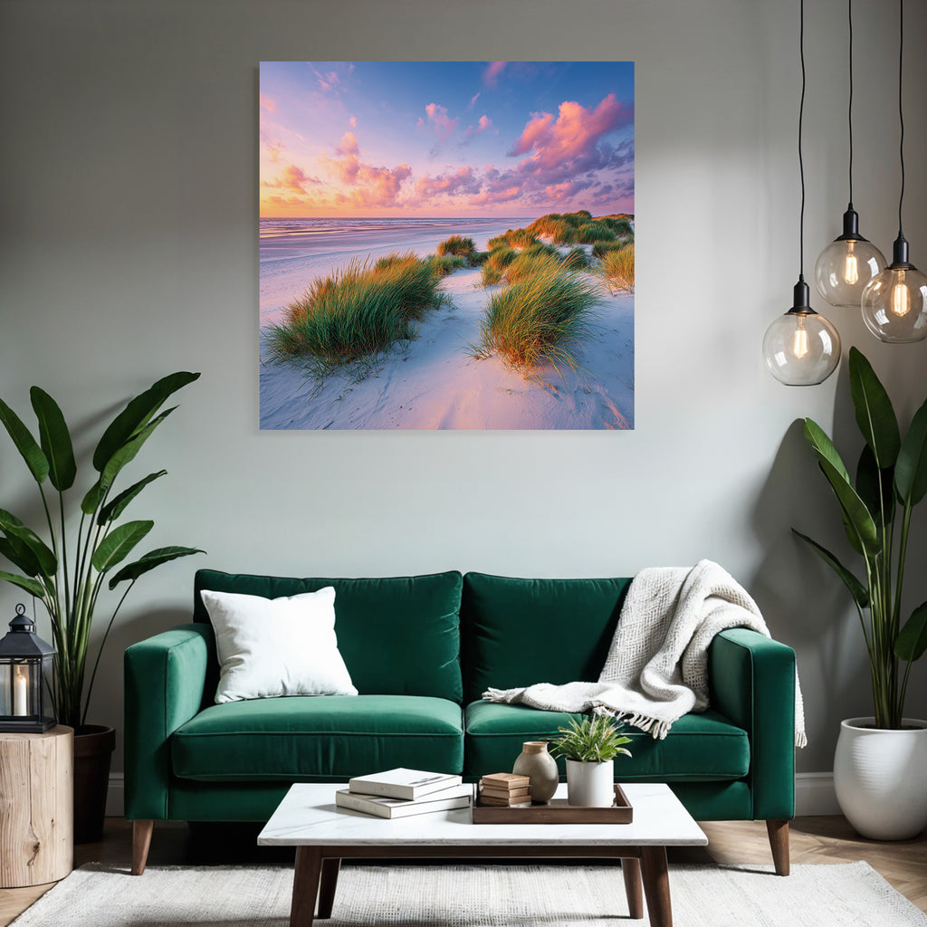 Ruhiger Strand Landschaft Bei Sonnenuntergang | Duenen und Heide | Landschaften