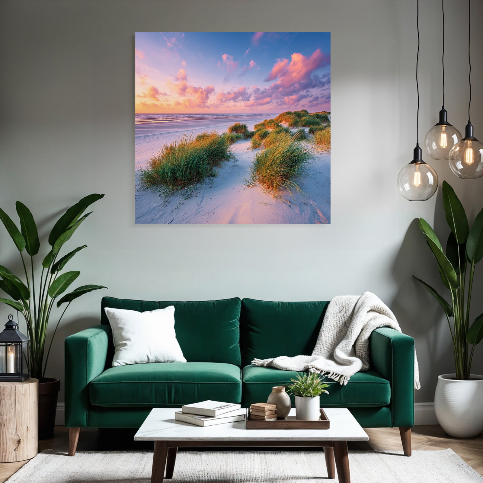 Ruhiger Strand Landschaft Bei Sonnenuntergang | Duenen und Heide | Landschaften