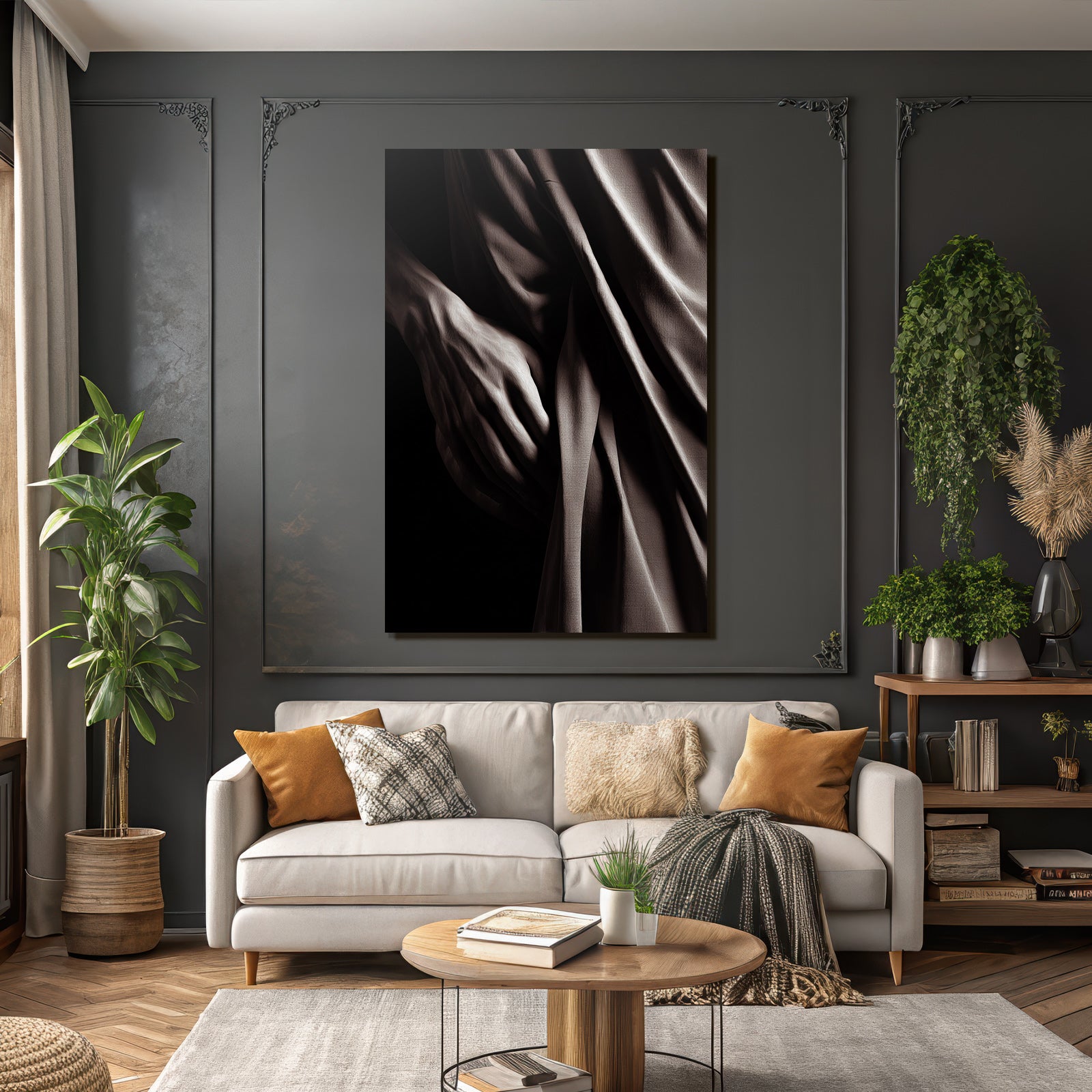 Nahaufnahme Hand Und Stoff Texturen Eleganz Kunst | Aktkunst und Sinnlichkeit | Menschen und Emotionen