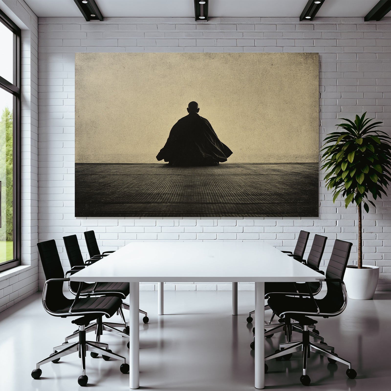 Yoga Meditation Mönch In Meditiation Auf Hintergrund Von Ruhe Und Tranquilität | Yoga und Meditation | Themen und Hobbys