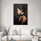 Elegante Porträt Von Hinten Introspektiv Schwarz Grazie | Aktkunst und Sinnlichkeit | Menschen und Emotionen