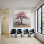 Schöner Baum Mit Rosa Blüten In Ruhiger Landschaft