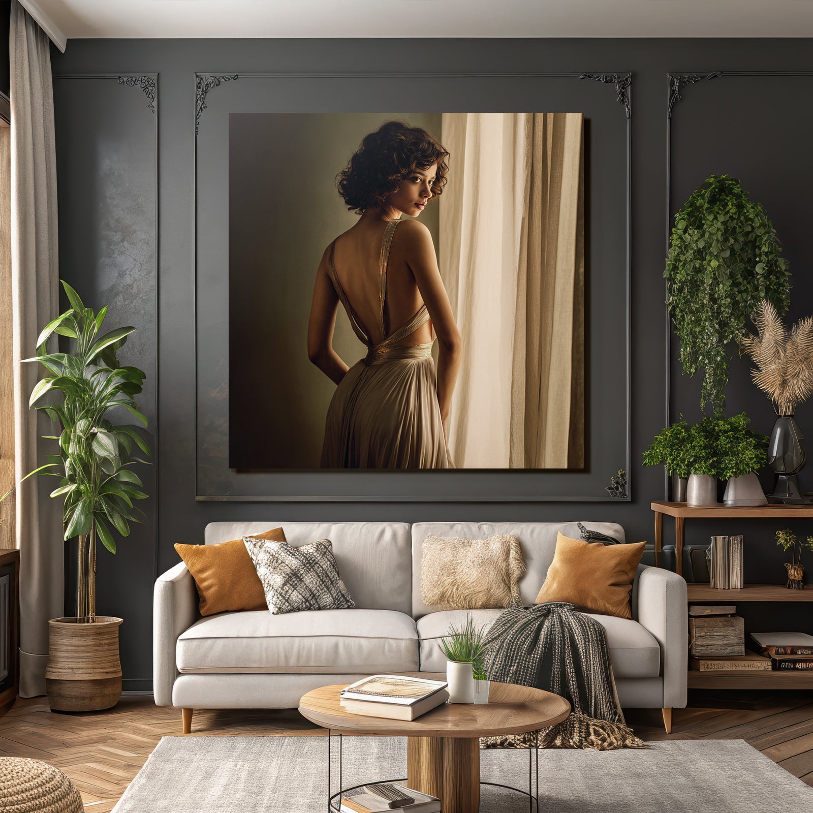 Elegantes Kleid Vor Dem Fenster Mit Weichem Licht Sophistizierte Porträtaufnahme | Aktkunst und Sinnlichkeit | Menschen und Emotionen