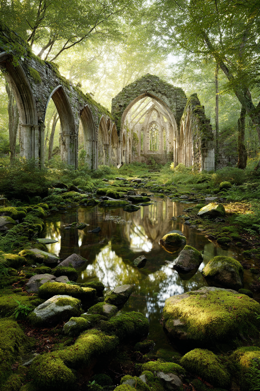 Ruinen Eines Klosters Ummantelt Von Natur Abandoned Church Landscape | Lost Places | Architektur