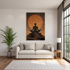 Yoga Meditation Meditierende Person Auf Einem Felsen Mit Sonne Im Hintergrund | Yoga und Meditation | Themen und Hobbys