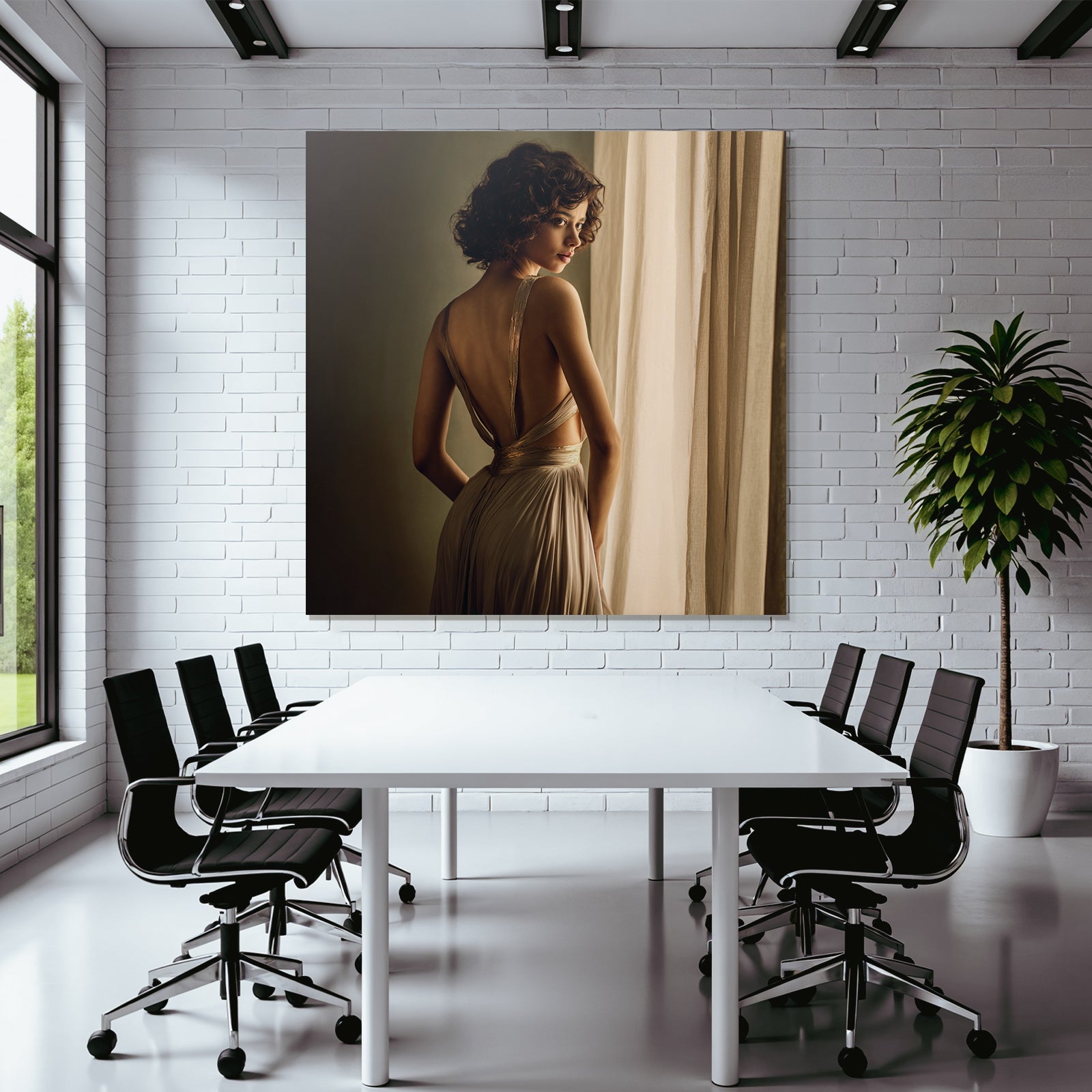 Elegantes Kleid Vor Dem Fenster Mit Weichem Licht Sophistizierte Porträtaufnahme | Aktkunst und Sinnlichkeit | Menschen und Emotionen
