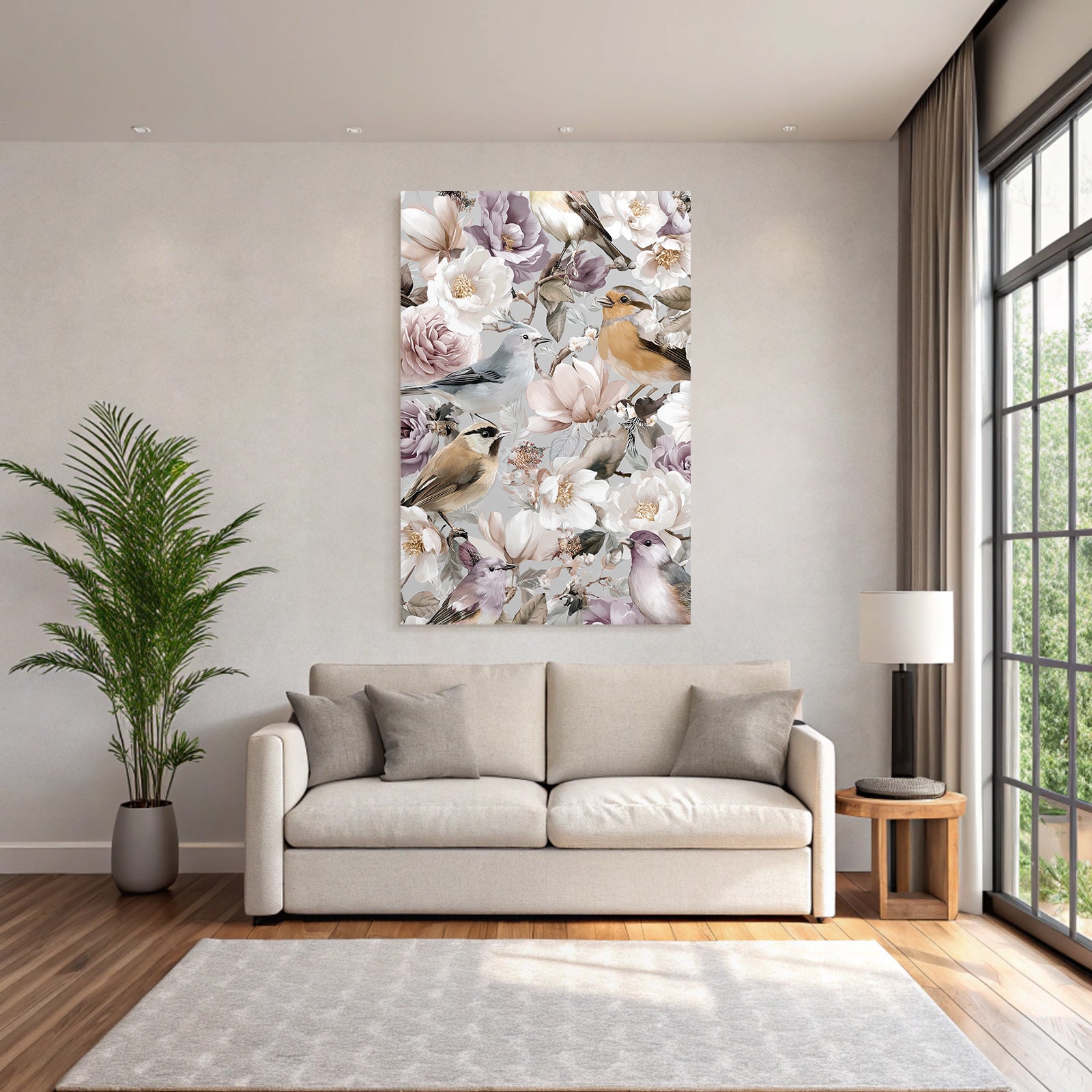 Florales Vogel Und Muster
