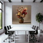 Trocken Retro Flowers Getrocknete In Vase Dekorative Anordnung Warme Farben
