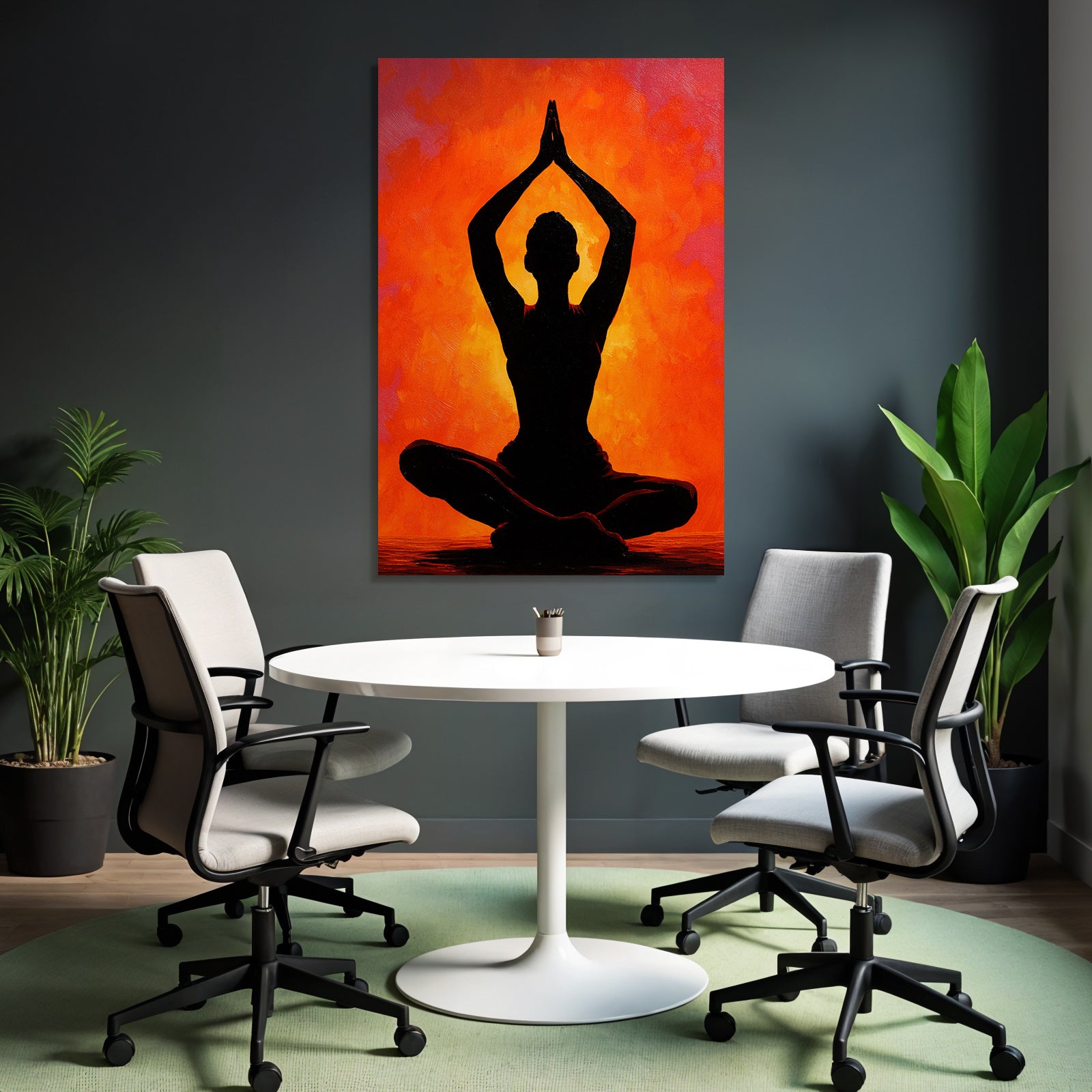 Yoga Meditation Meditativer Potrait Mit Händen In Betrachtungsposition Sonnenuntergang | Yoga und Meditation | Themen und Hobbys