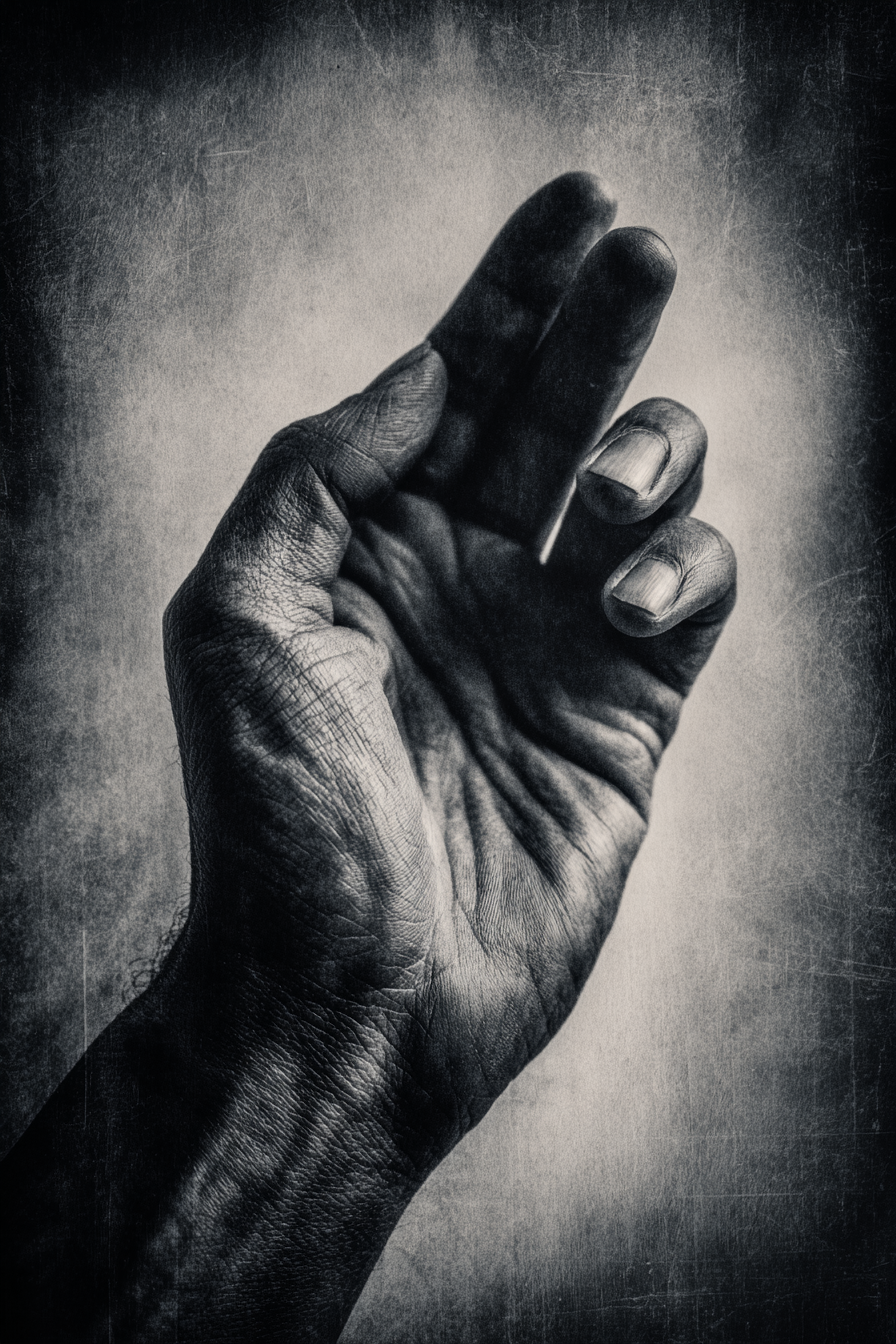 Nahaufnahme Menschliche Hand Fingers Austrecken Monochrom | Haende und Gestik | Menschen und Emotionen