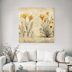 Botanische Illustration Gelbe Auf Altem Hintergrund