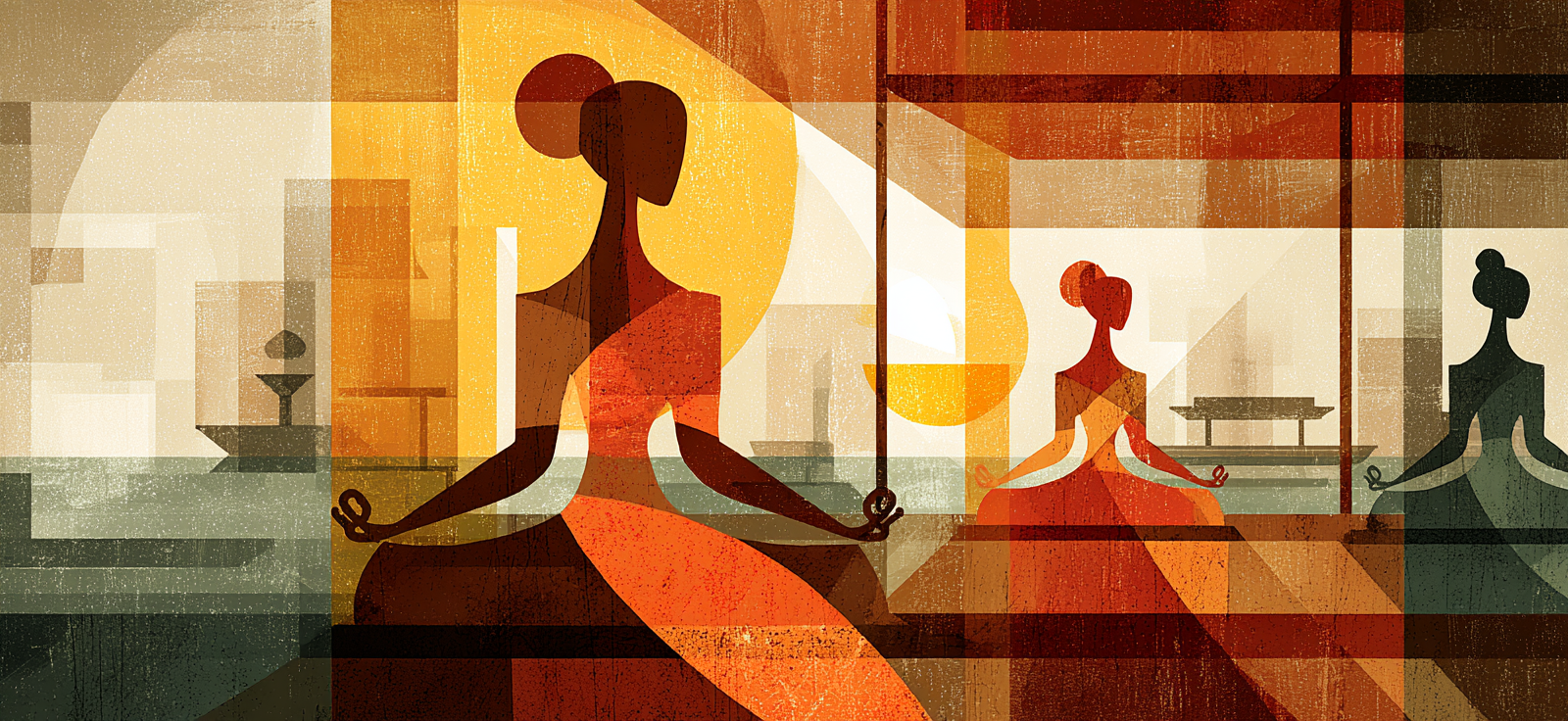 Yoga Meditation Abstrakte Meditation Figuren Ruhe Innenarchitektur | Yoga und Meditation | Themen und Hobbys