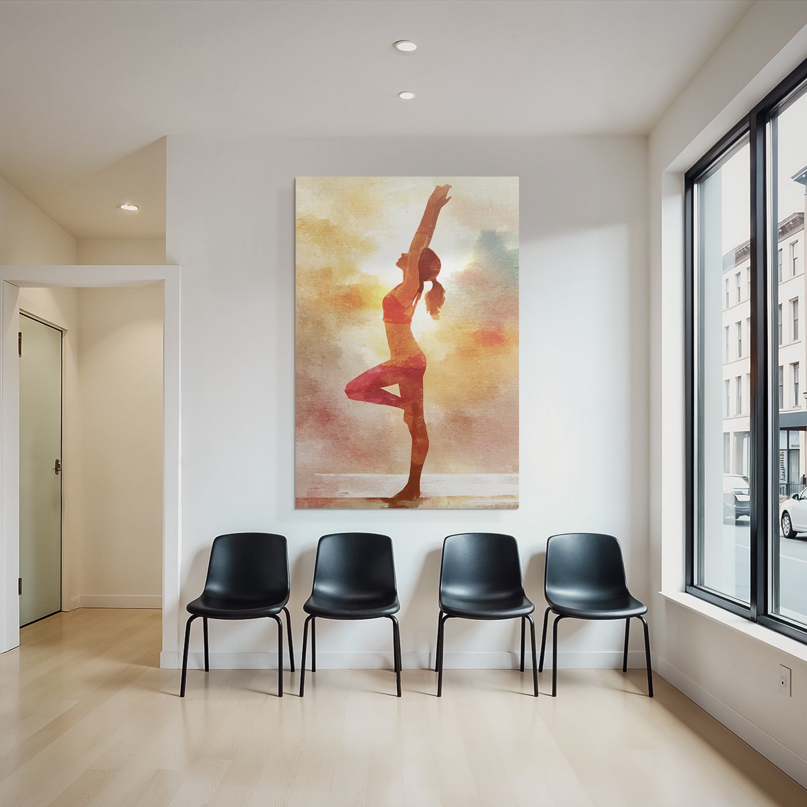 Yoga Meditation Yoga Pose In Kreativem Hintergrund Wasserfarbenmalerei | Yoga und Meditation | Themen und Hobbys