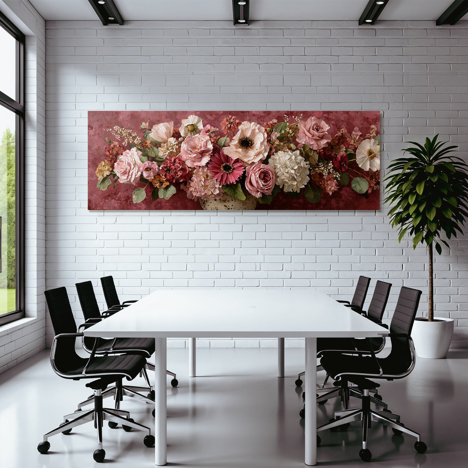 Trocken Retro Flowers Strauss Rot Weiss Rosa Kunstwerk