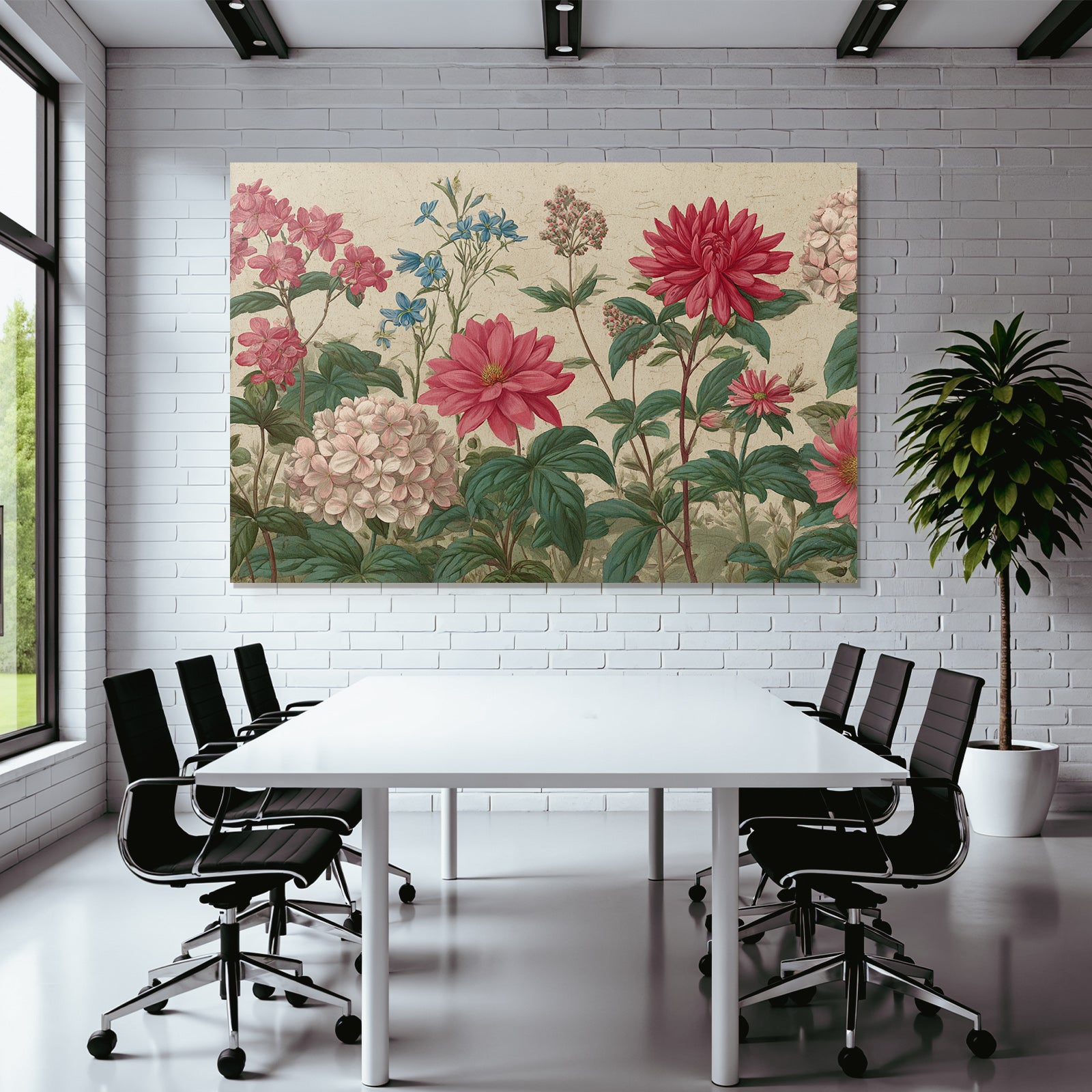 Botanische Illustration Farbenfrohe Blüten Wunderschone