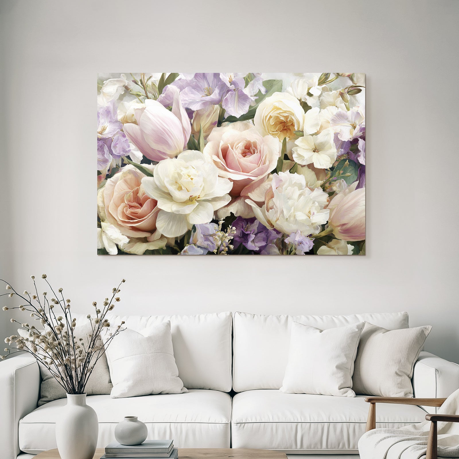 Gesteck Tulpen Und Rosen In Pastellfarben