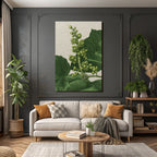 Botanische Illustration Mit Grünen Blättern Und Fruchtständen