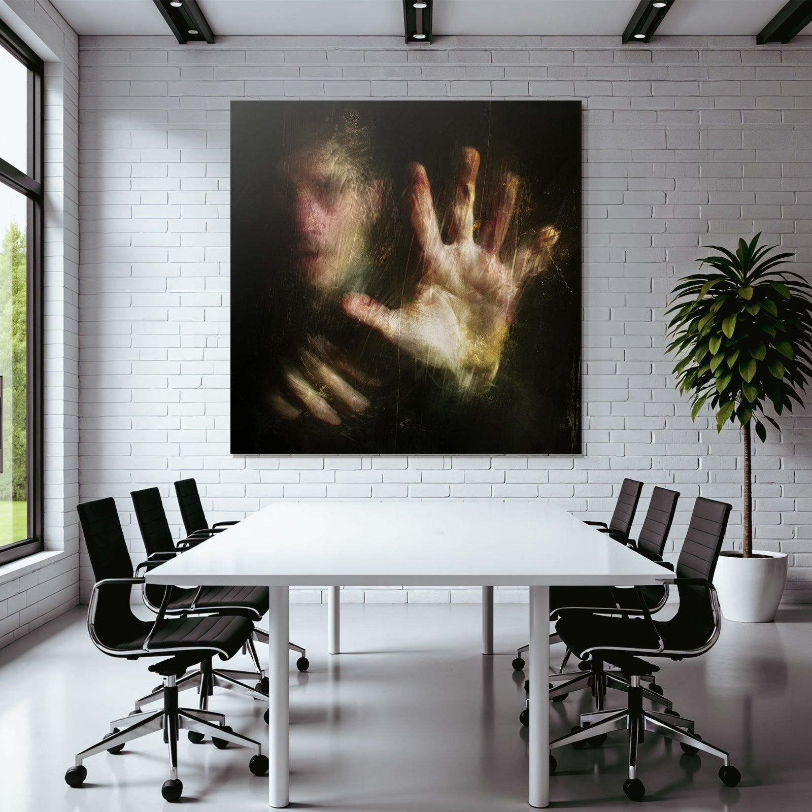 Gestalt Mit Händen Gegen Surface Distorted Eerie Abstracted Isolation Langweilig | Haende und Gestik | Menschen und Emotionen