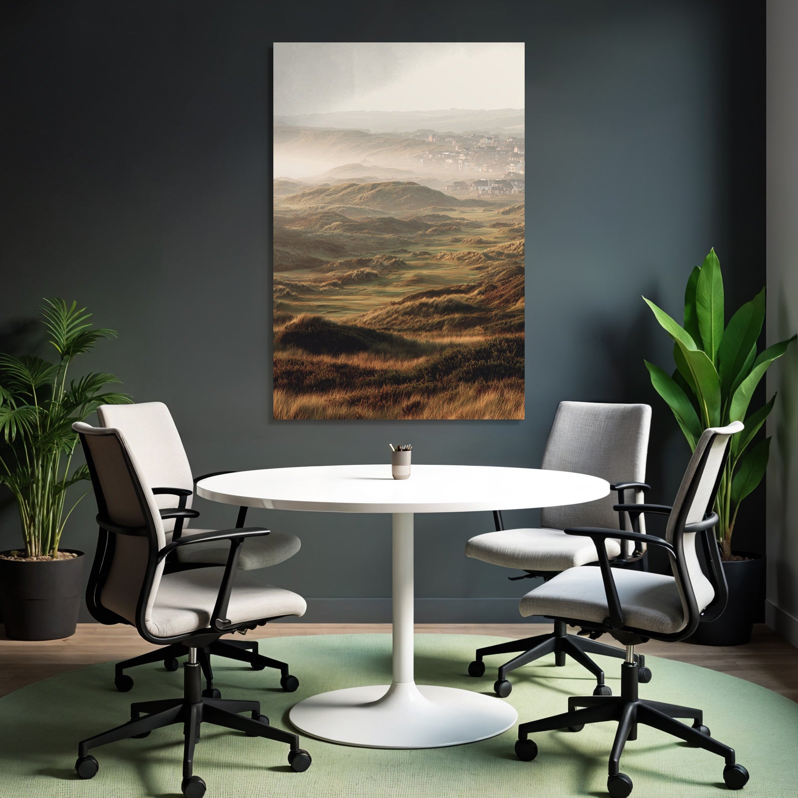 Scenic Landscape Rolling Hills Misty Coastal Area Dawn Dusk | Duenen und Heide | Landschaften