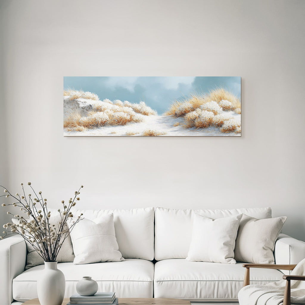 Ruhige Landschaft Impressionistisch Malerei Sandy Terrain Blaür Himmel | Duenen und Heide | Landschaften