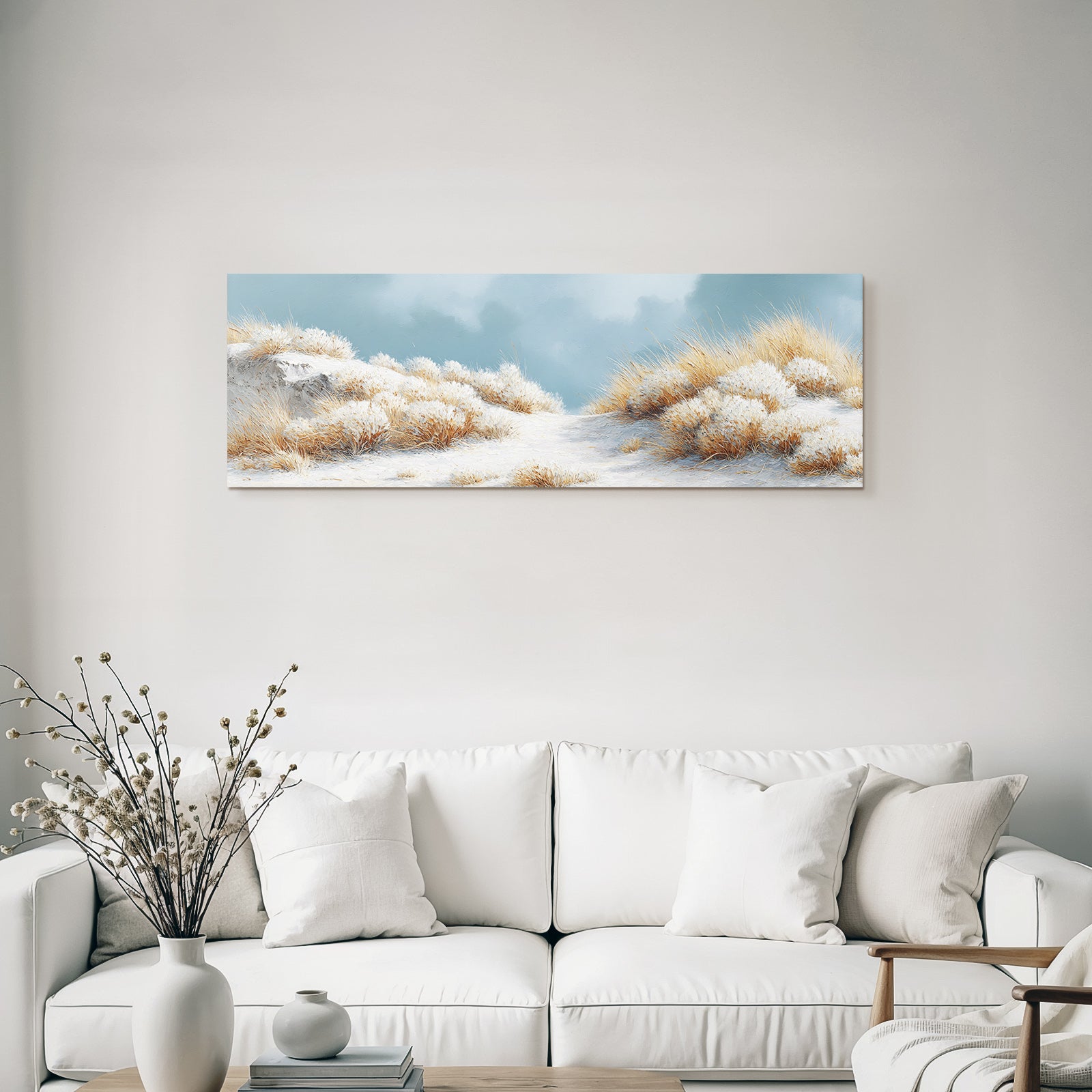Ruhige Landschaft Impressionistisch Malerei Sandy Terrain Blaür Himmel | Duenen und Heide | Landschaften