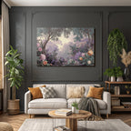 Traumhafte Pastelllandschaft Mit Rosen Und Flieder