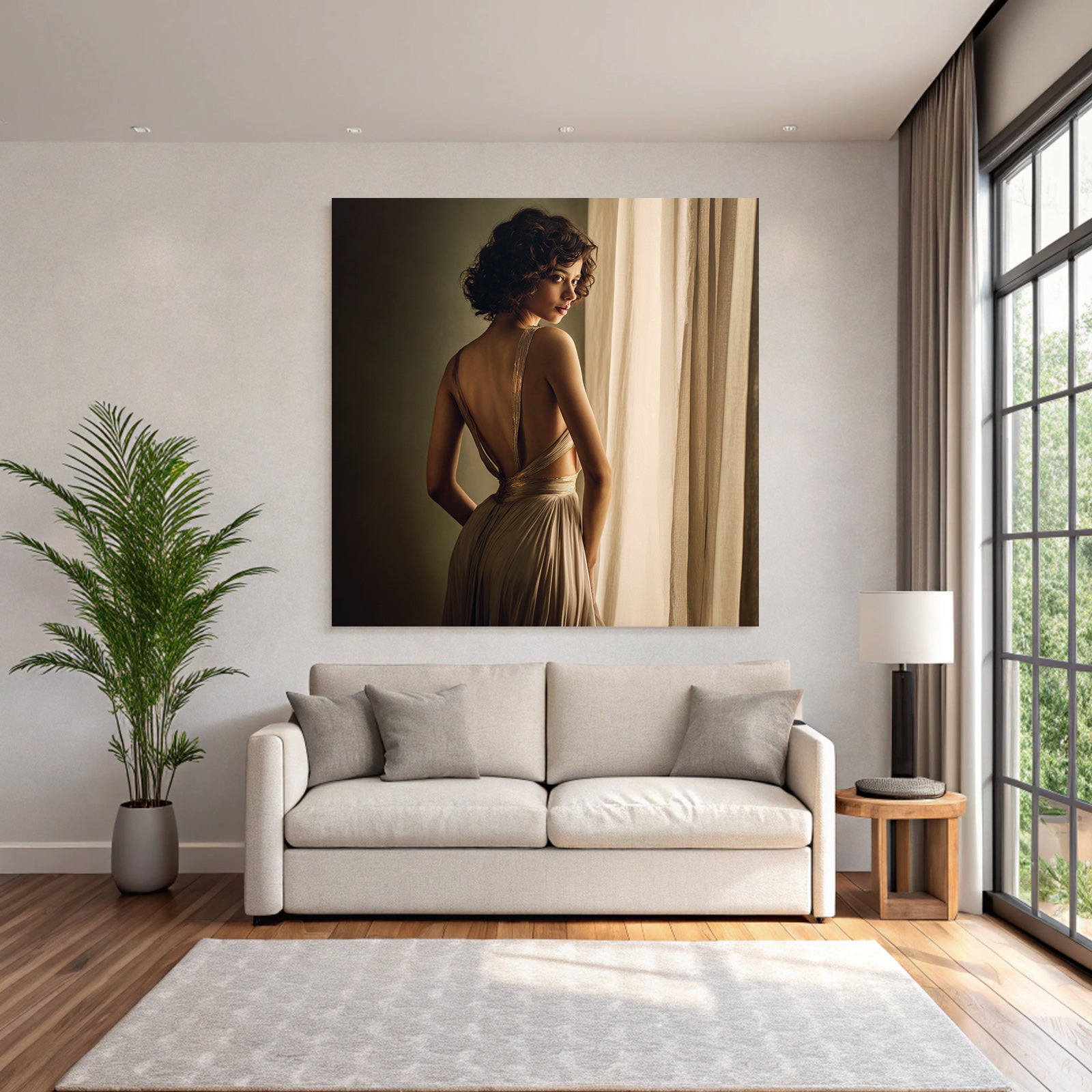 Elegantes Kleid Vor Dem Fenster Mit Weichem Licht Sophistizierte Porträtaufnahme | Aktkunst und Sinnlichkeit | Menschen und Emotionen