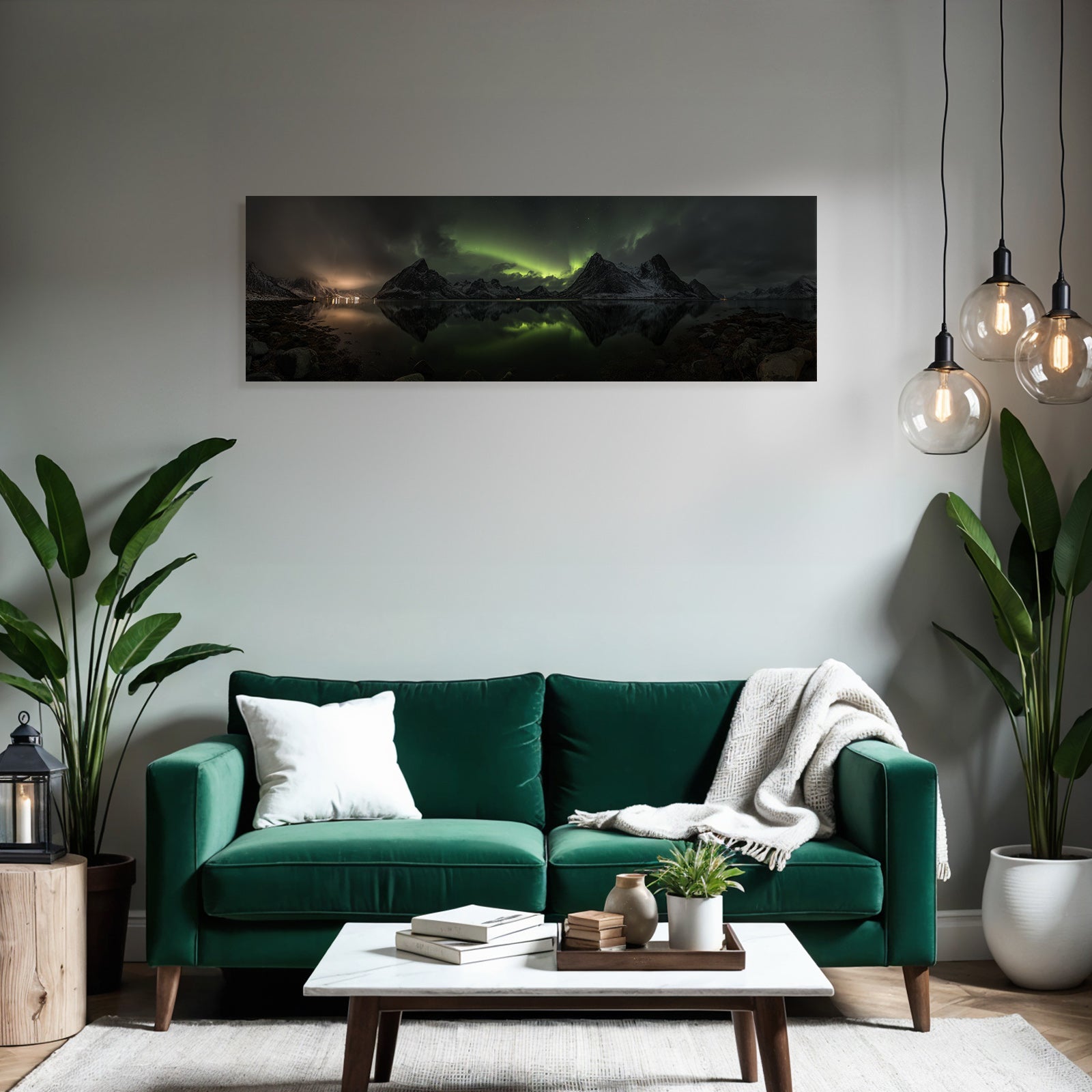 Polarlicht Aurora Borealis Mountains Water Night Landscape Scenery Germany | Fjorde und Gletscher | Landschaften