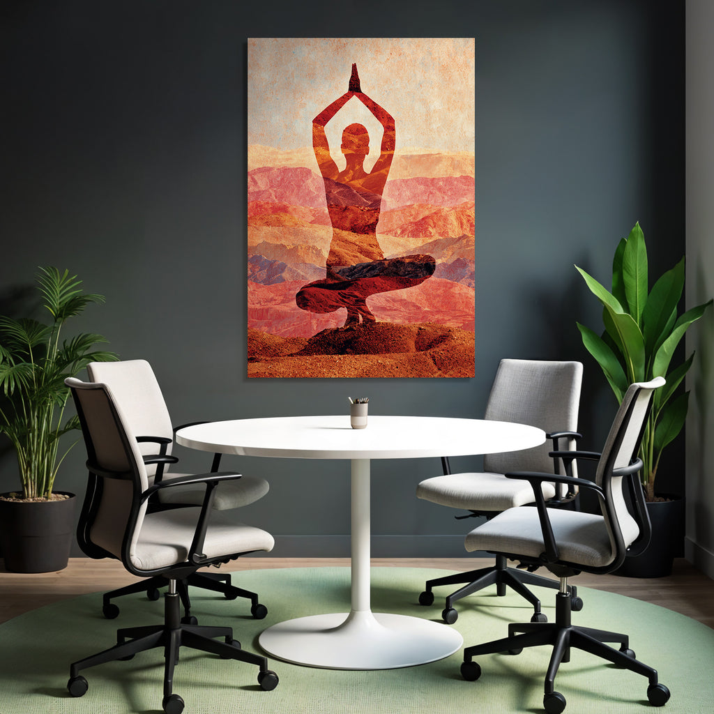 Yoga Meditation Yoga Pose In Farbigen Berglandschaften Ruhe Und Meditation | Yoga und Meditation | Themen und Hobbys