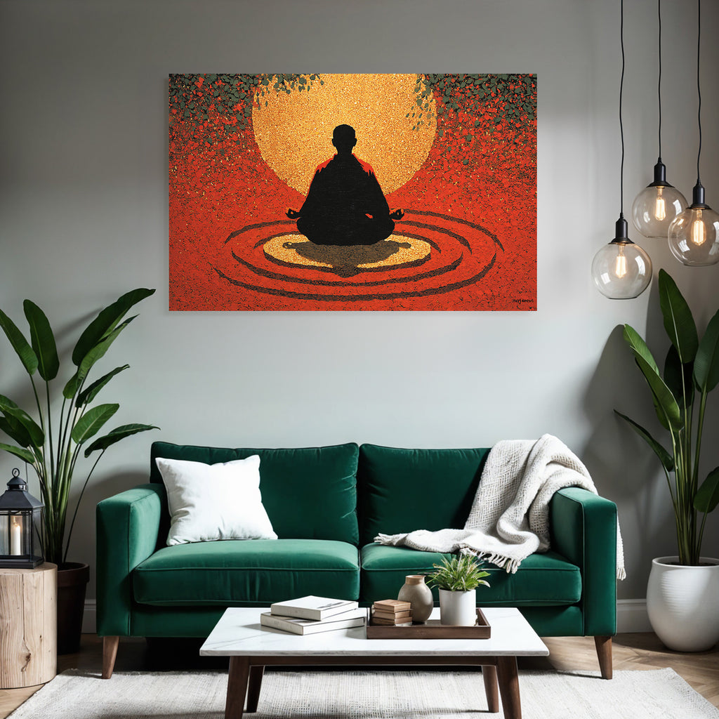 Yoga Meditation Meditierender Mensch Hintergrund Rot Gold Harmonie Balance | Yoga und Meditation | Themen und Hobbys
