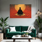 Yoga Meditation Meditierender Mensch Hintergrund Rot Gold Harmonie Balance | Yoga und Meditation | Themen und Hobbys
