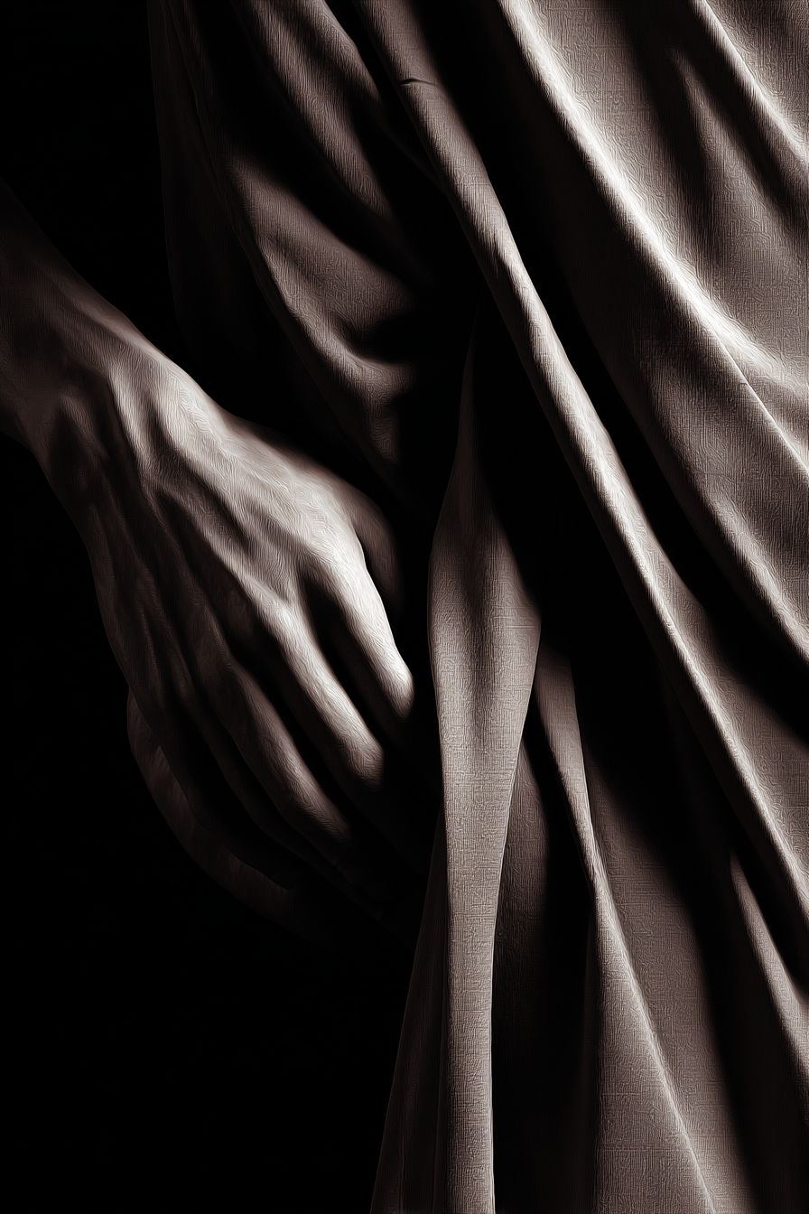 Nahaufnahme Hand Und Stoff Texturen Eleganz Kunst | Aktkunst und Sinnlichkeit | Menschen und Emotionen