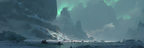 Polarlicht Polarlandschaft Mit Aurora Und Boote | Fjorde und Gletscher | Landschaften