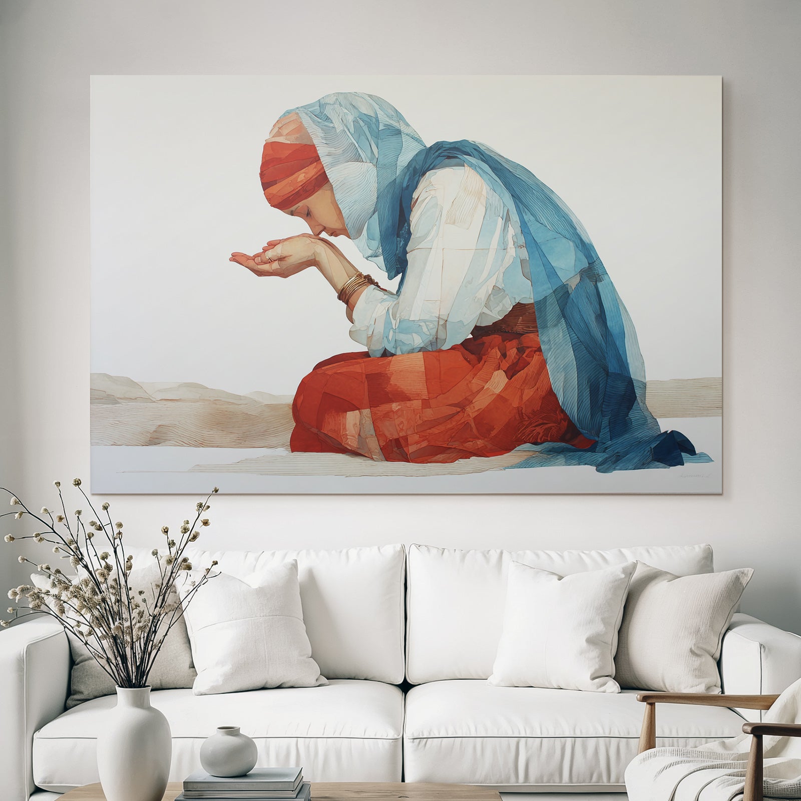 Yoga Meditation Kontemplative Frau In Reichen Farben | Yoga und Meditation | Themen und Hobbys