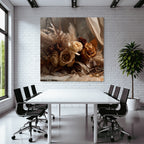 Trocken Retro Flowers Getrocknete Rosen Flower Arrangement Erdige Tonpalette Rustikaler Stil